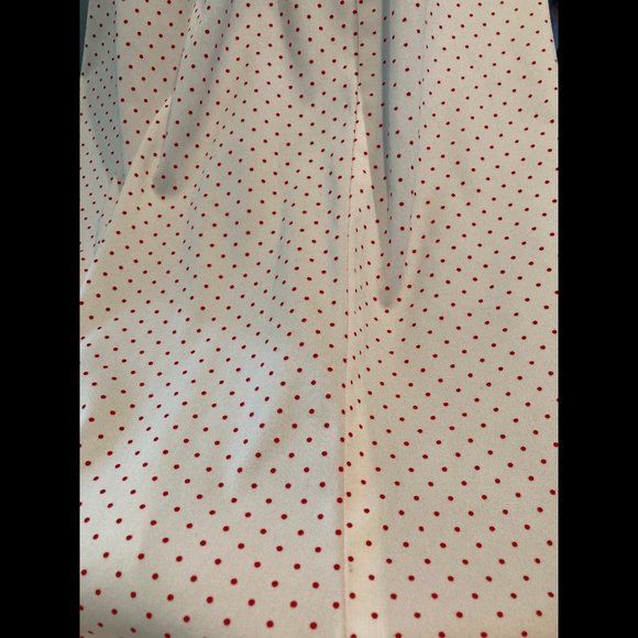 Vintage White & Red Polka Dot Sleeveless Dress Sz S/M Full Circle Skirt - Picture 13 of 13